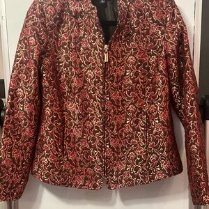 Chadwicks Red and Gold Floral Women's Blazer